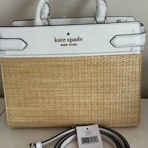 Kate Spade White and straw canvas Women's Bag